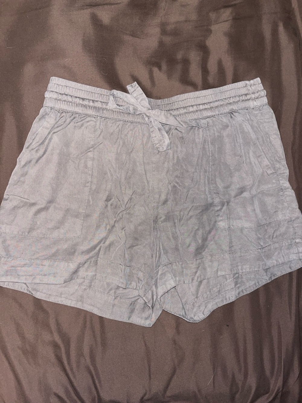 Staccato Light Gray High-Waist Drawstring Shorts